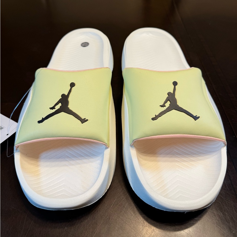 New Nike Air Jordan Green Black Slides Sandals Size US 14